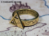 Ring - Triforce of Courage 3d printed Polished Brass