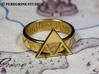 Ring - Triforce of Power 3d printed Gold-Plated Brass