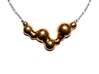FabSpheres Necklace 3d printed Polished Bronze
