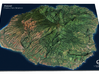 Kauaʻi Map, Hawaiian Islands 3d printed 