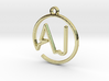 A & J Monogram Pendant 3d printed 