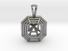 3D Printed Diamond Asscher Cut Pendant  3d printed 