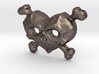 Skull Heart  3d printed Shapeways render in Stainless Steel