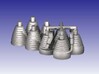 Saturn I H-1 Engines (1:200) 3d printed H-1 Engines in 1:200 Scale (CAD Rendering)