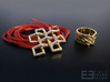 Endless Knot 3d printed Presentation of Ring and Pendant  in 18K Gold Plated