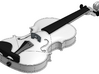 Violin (Body, Scroll, Fingerboard) 3d printed SLA version shown, with installed hardware (not included)