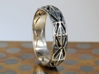 Cut Facets Ring Sz. 7 3d printed polished silver with liver of sulfur patina