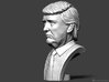 Donald Trump. Portrait bust 3d printed A gray picture shows sculpture details, how an actual 3d print will look depends on the selected material