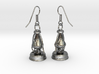 kerosene lamp - earrings 3d printed 