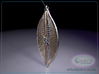 Navicula bullata Pendant ~ 46mm tall (1.8 inches) 3d printed Raytraced render of Navicula bulatta 46mm pendant simulating polished silver material