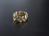 Turk's Head Knot Ring 3 Part X 11 Bight - Size 7 3d printed Polished Brass
