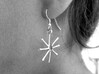 Asterionella Diatom Earrings - Science Jewelry 3d printed Asterionella earrings in polished silver