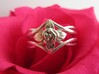 Romantic Rose ring with leaves 3d printed 