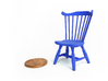 1:24 Fan Back Windsor Chair 3d printed Printed in Strong & Flexible, Dyed Blue