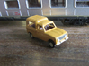 Renault 4 van 1:160 Scale (Lot of 2 cars) 3d printed In Danish Postal service colors (Oldenborg-Gul) Pantone: 109. Hex:  F9D616