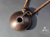 Handpan Instrument Pendant v2 3d printed Polished Bronze Steel Finish