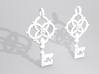 Old Key Earrings 3d printed Sample render in white