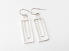 Simple Rectangles - Architectural Earrings 3d printed Polished Silver