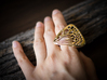 Butterfly Ring [ Size 7 ] 3d printed Material : Polished Brass