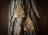 Metal Butterfly Earrings (L) 3d printed Material : Polished Brass