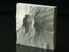 3'' Mt. St. Helens, Washington, USA, Sandstone 3d printed Photo of actual 3D print, view from overhead, North is down