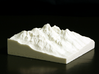 3'' Grand Tetons, Wyoming, USA, Sandstone 3d printed Photo of actual model, looking NW from over Jackson, WY.