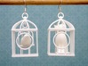 A Bird and a Cat Earrings 3d printed 