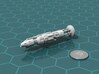 USS Luna class Battleship 3d printed Render of the model, with a virtual quarter for scale.
