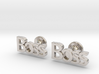 Boss Cufflinks 3d printed Boss cufflinks rhodium plated