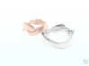 Smooth Weave Ring 3d printed Rose Gold & Silver