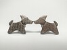 Origami Wet folded dog cufflink 3d printed Origami dog cufflink