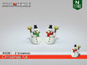 2 Snowmen (N 1:160) 3d printed 