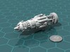 USSR "Brute" class Battleship 3d printed Render of the model, with a virtual quarter for scale.