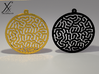 Round Reacting Earrings 3d printed In Gold plated brass or Black SF (Cycle render)