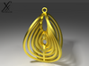 Aerial earring 3d printed Brass, cycle render.