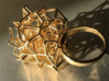 Voronoi Cube Ring (Size 7) 3d printed 3D printed in polished brass