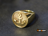 Anchor Band S. -  Signet Ring 3d printed printed Anchor US 10.25 in 18k Gold plated