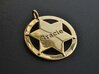 Sheriff's Star (6-point) Pet-Tag/Pendant (Thinner) 3d printed Tag shown in polished brass