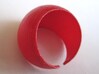Sphere Ring v1 3d printed in Coral Red Strong and Flexible, and hand-varnished