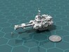 Utility Ship Flying 3d printed Render of the model, with a virtual quarter for scale.