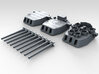 1/350 16"/45 MKI HMS Nelson Turrets 1945 3d printed 3d render showing set