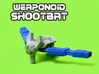 ShootBat Transforming Weaponoid Kit (5mm) 3d printed White strong and flexible print, hand painted.