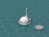 Small Dome Habitat 3d printed Render of the model, with a virtual quarter for scale.