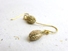 Willow Pollen Earrings - Nature Jewelry 3d printed Willow pollen earrings in raw brass
