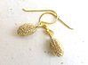 Willow Pollen Earrings - Nature Jewelry 3d printed Willow pollen earrings in raw brass