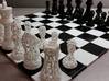Chess Set Voronoi - Mini 3d printed 3D printed in white and black plastic! (Chess board not included)