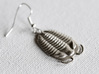Trilobites Earrings 3d printed Trilobites Earrings in Raw Silver