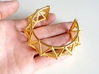 Geo Spike Bracelet 3d printed Polished Gold Steel