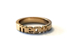 meow ring in 14k gold plated 3d printed 