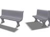Cement Benches, HO Scale, 10 + 6 doubles 3d printed Single and dual concrete benches